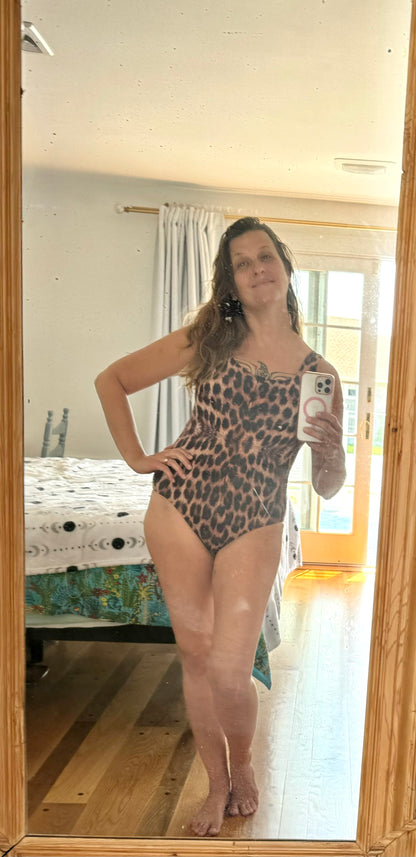 Leopard Print One-Piece Swimsuit