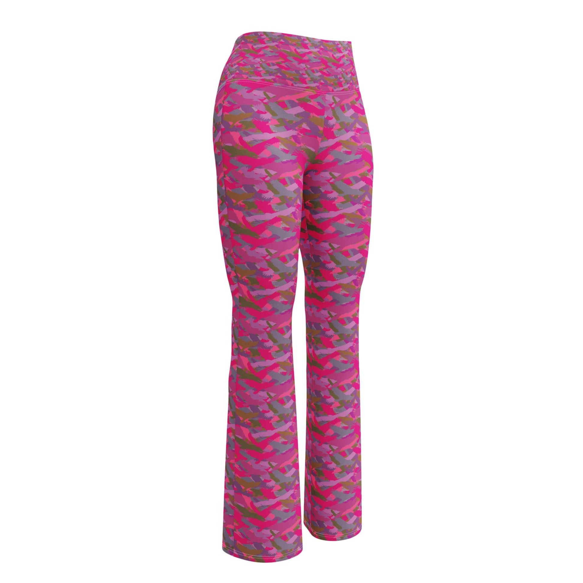 Bald Eagle Camo in Pinks and Purple Flare leggings - Alfano Dry Goods