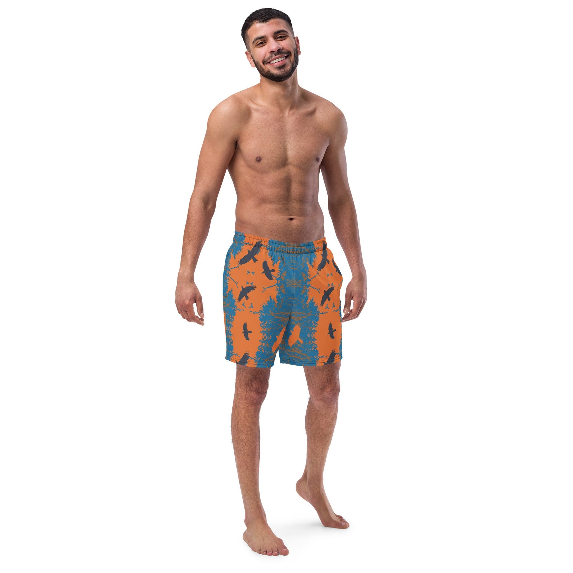 Ginger Gem Crows in Flight men's swim trunks - Alfano Dry Goods