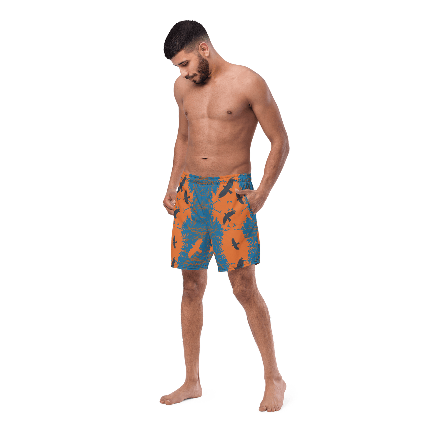 Ginger Gem Crows in Flight men's swim trunks - Alfano Dry Goods