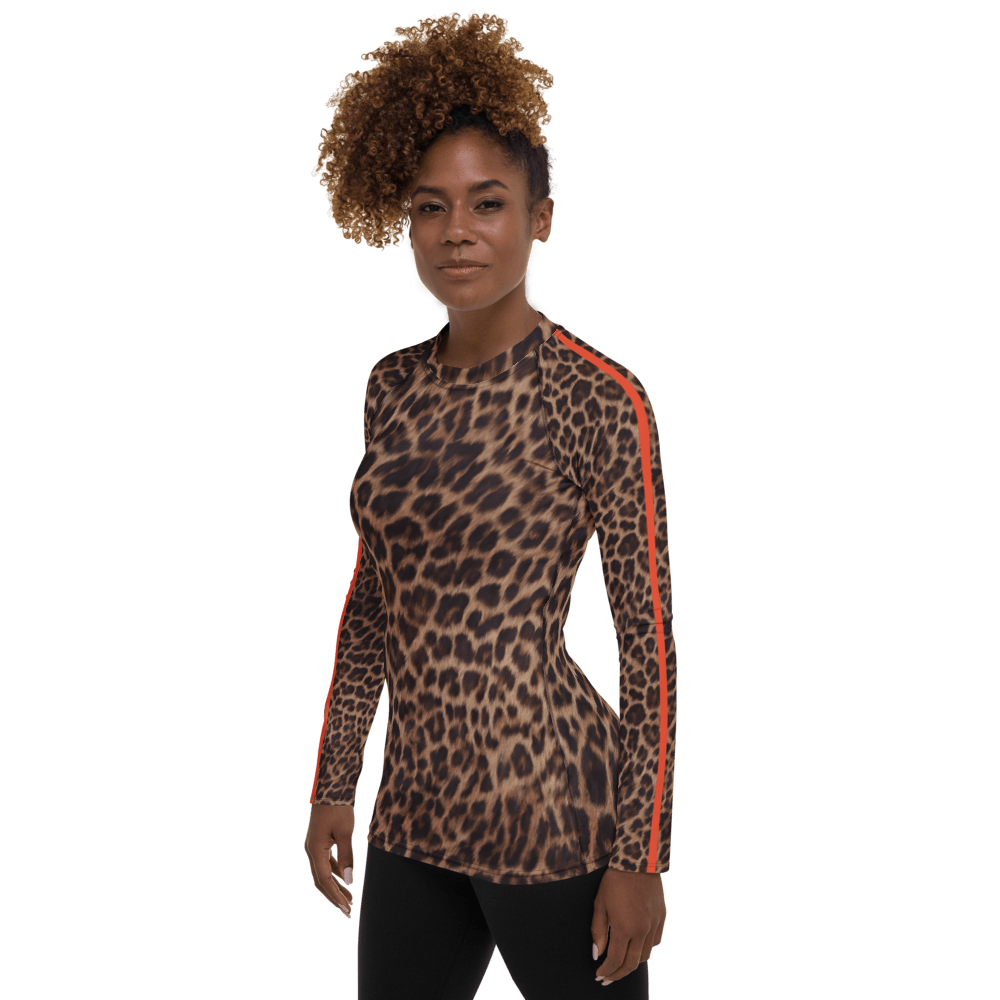 Leopard Rash Guard Orange Stripe - Alfano Dry Goods