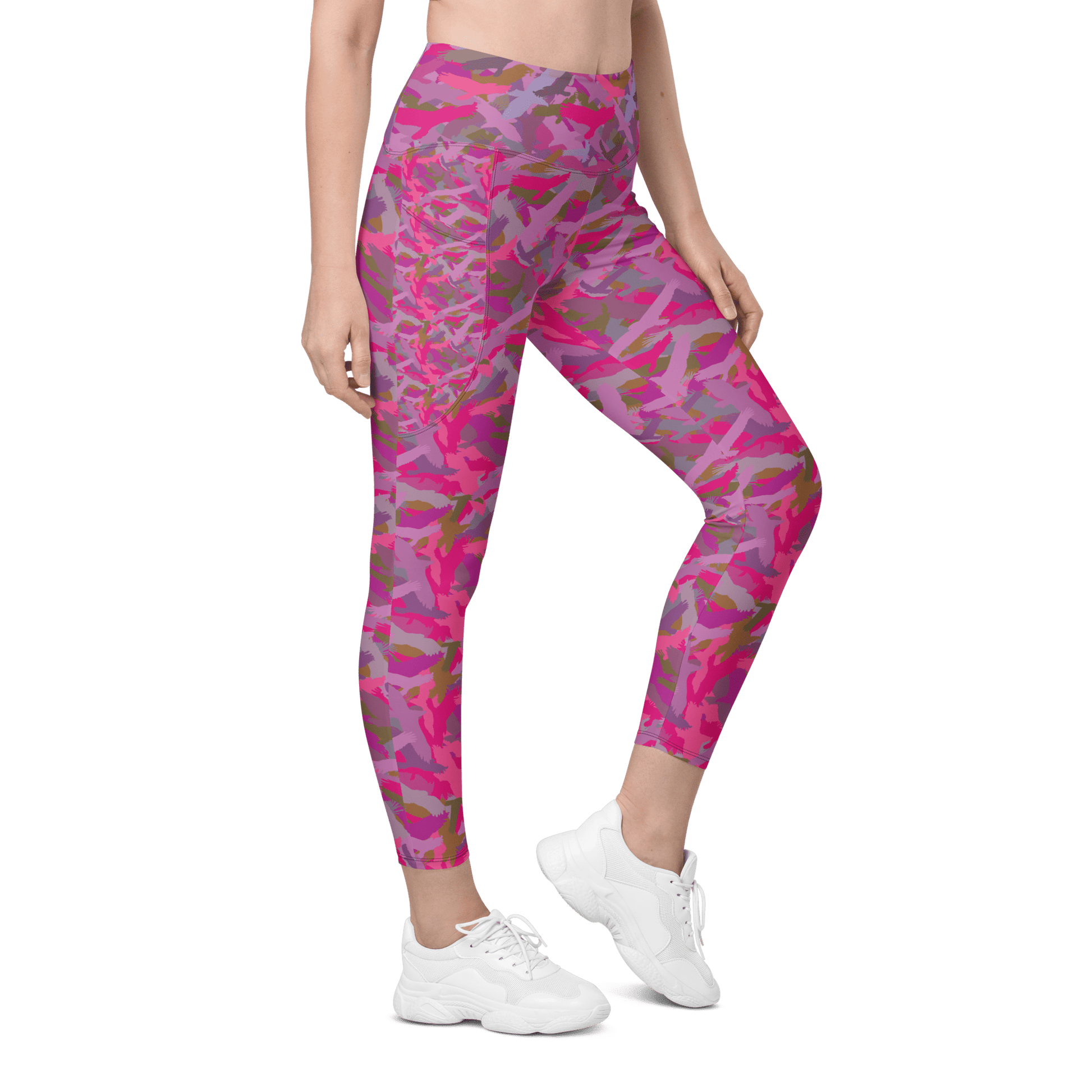 Pink eagle recycled leggings with pockets! - Alfano Dry Goods