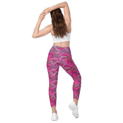 Pink eagle recycled leggings with pockets! - Alfano Dry Goods