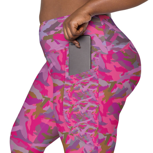 Pink eagle recycled leggings with pockets! - Alfano Dry Goods