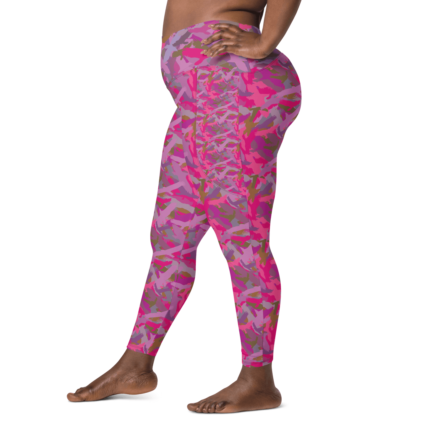 Pink eagle recycled leggings with pockets! - Alfano Dry Goods