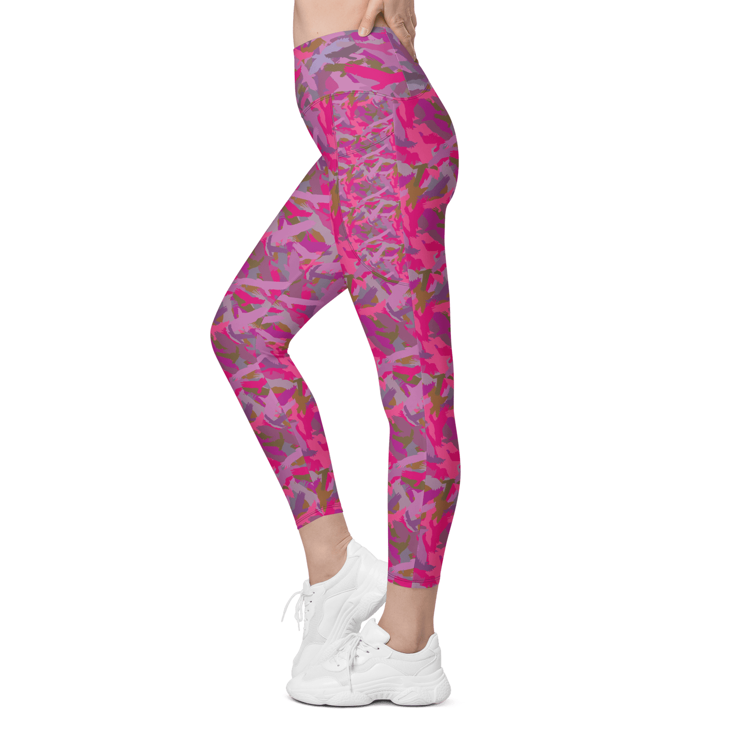 Pink eagle recycled leggings with pockets! - Alfano Dry Goods