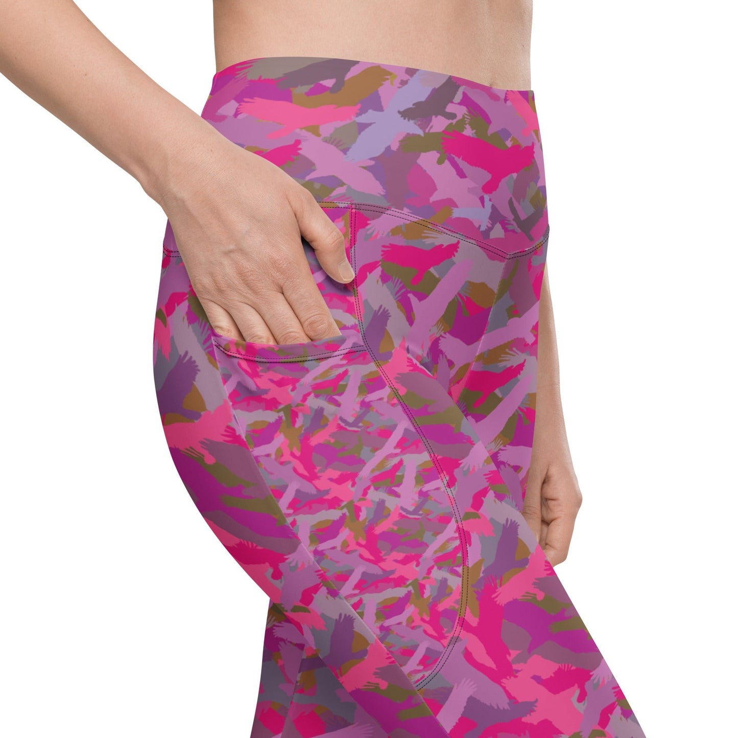 Pink eagle recycled leggings with pockets! - Alfano Dry Goods