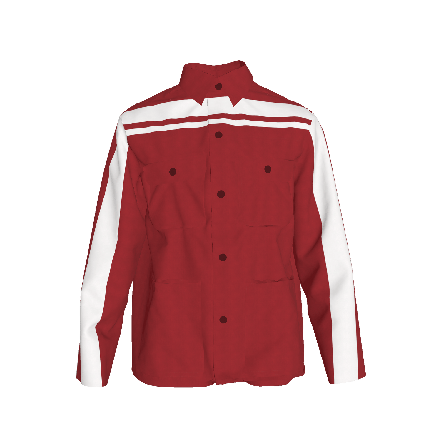 Red White Stripe Chore Coat in Stretch Organic Cotton Twill - Alfano Dry Goods