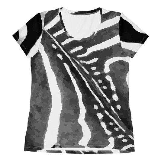 Zebra Close - Up Women's Athletic T - shirt - Alfano Dry Goods