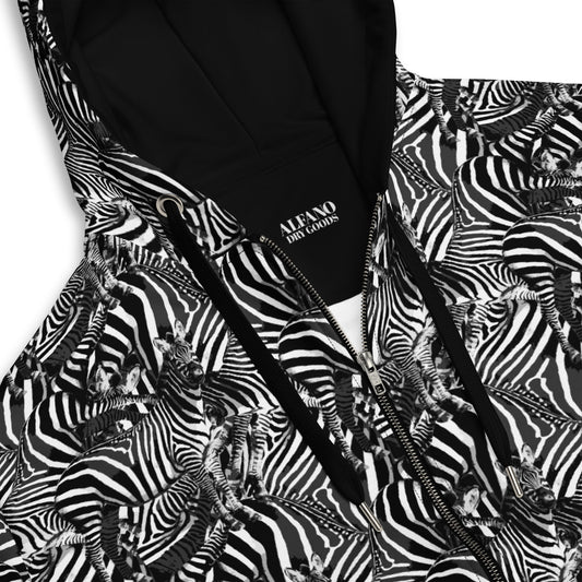 Zebra gradient Unisex zip - up hoodie - Alfano Dry Goods