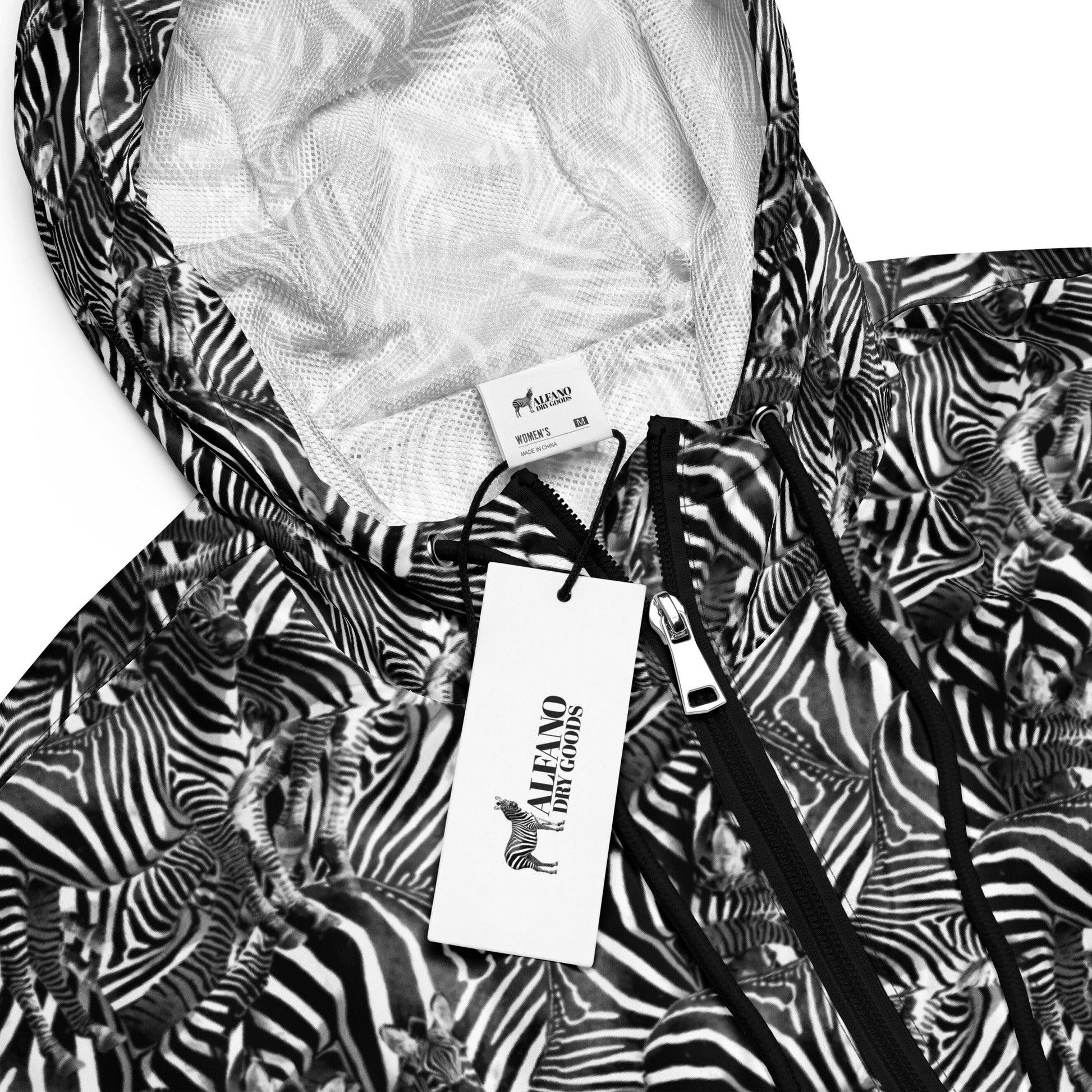 Zebra print Women’s cropped windbreaker - Alfano Dry Goods