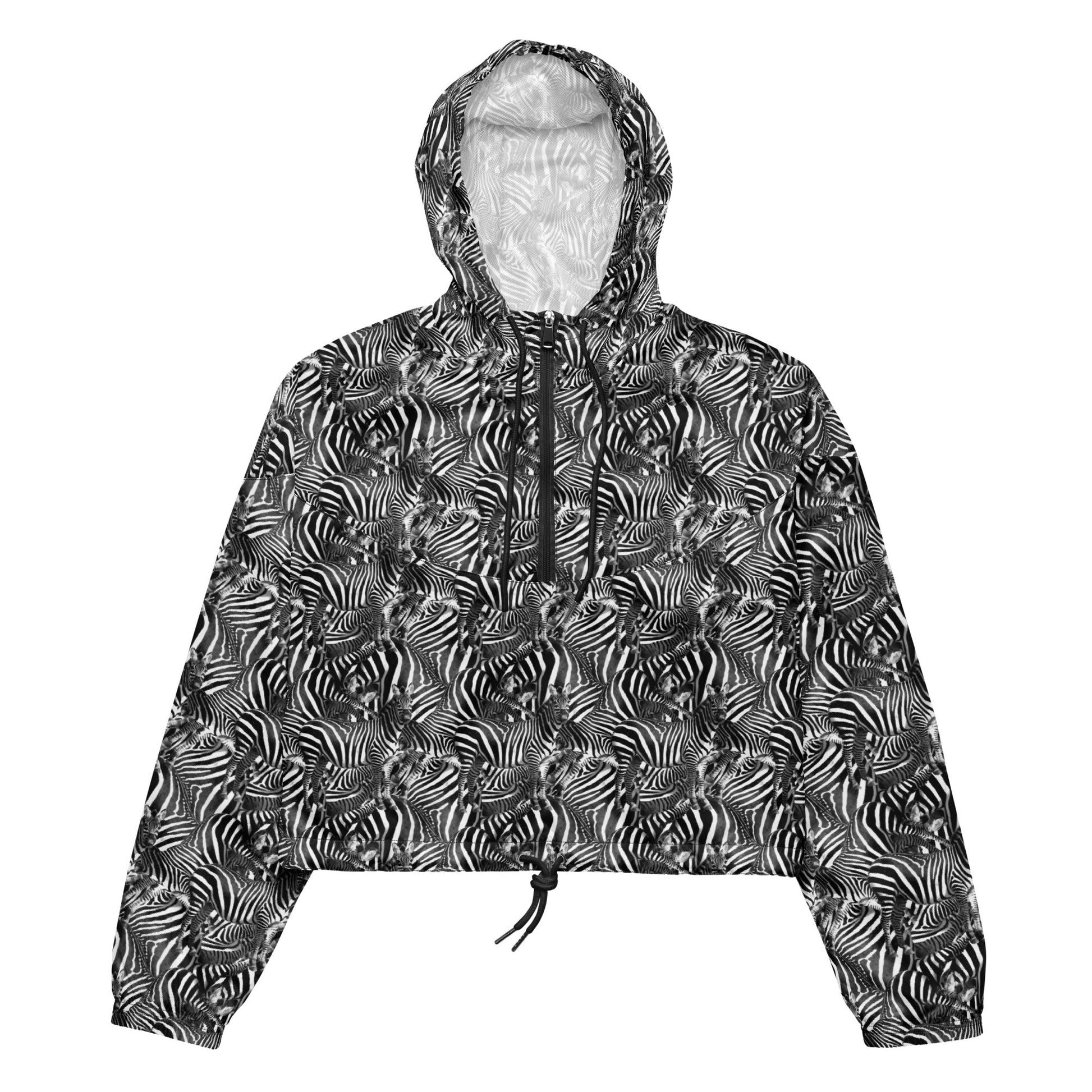 Zebra print Women’s cropped windbreaker - Alfano Dry Goods