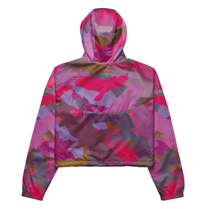 Bald Eagle Camouflage in Pinks - Women’s cropped windbreaker - Alfano Dry Goods