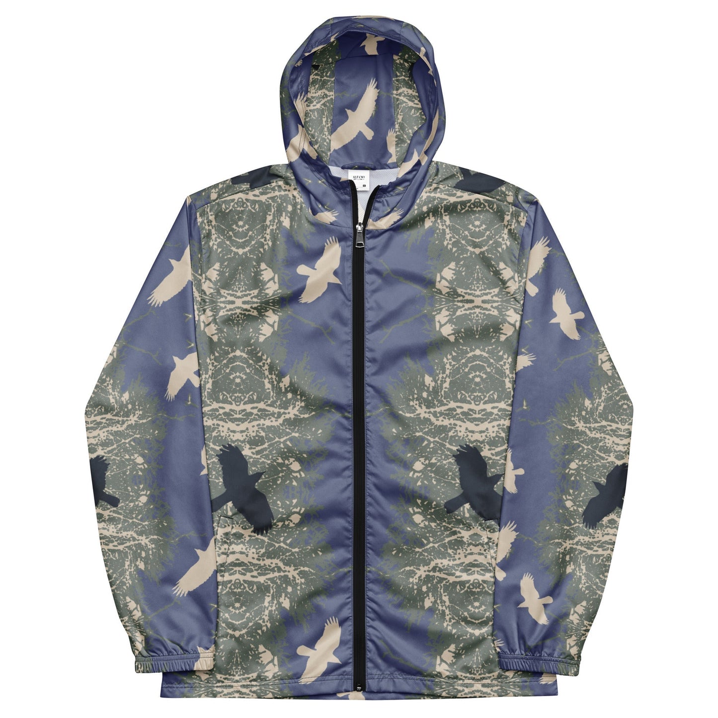 Crows in Flight- Women’s (Unisex) windbreaker - Smoked Grass - Alfano Dry Goods