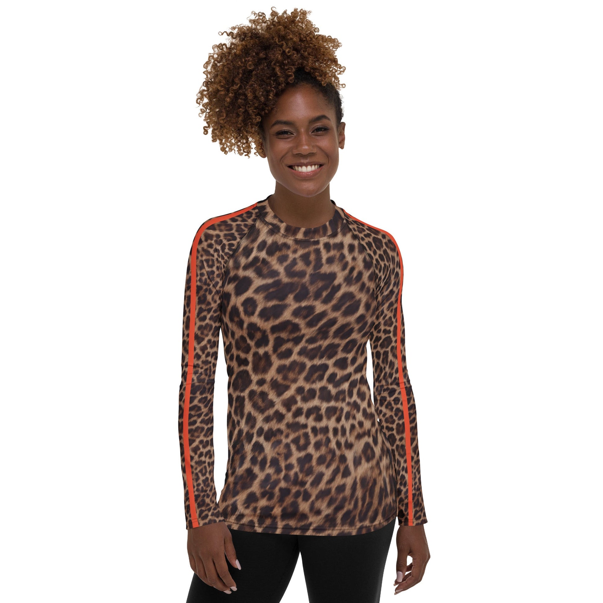 Leopard Rash Guard Orange Stripe - Alfano Dry Goods